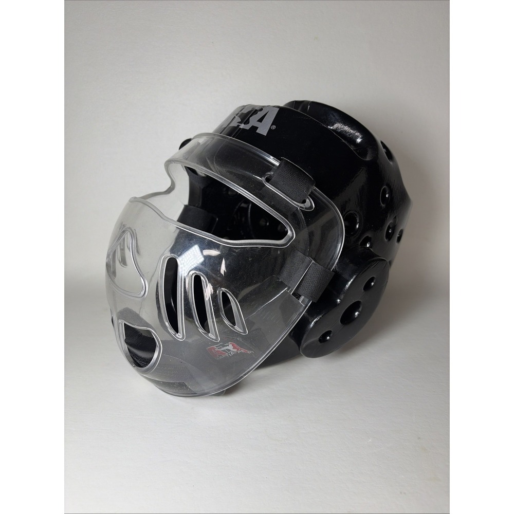 ATA Headgear Sparring Helmet w/ Face Shield Size Adult Small Martial Arts Black